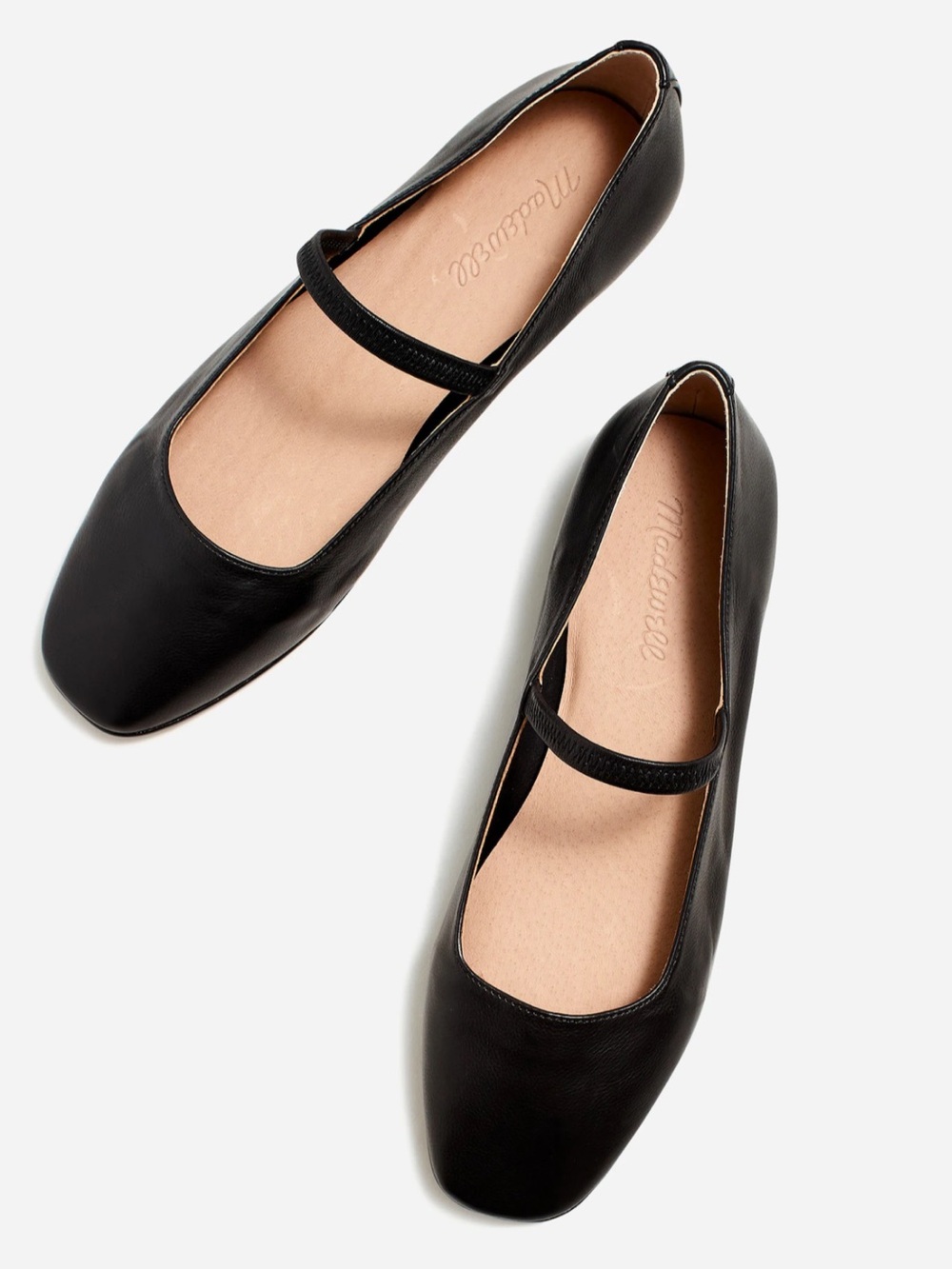 Madewell Greta black leather Mary-Jane ballet flat size 7